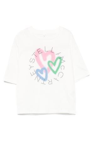 tshirt in cotone bianco STELLA McCARTNEY KIDS | TW8C61Z0434101